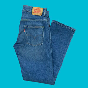 Levi's 511 Slim Straight Leg Distressed Denim Blue Jeans Women's Size 27 x 27